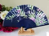 100pcs Classical Chinese Wedding Favor Flower Silk Fabric Cherry Blossom Butterfly Bridal Shower Gift Cloth Folding Hand Fan