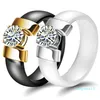 Desigenr Jewelry Para Pierścienie Ceramiczne Cyrkon Rings Glaze Pasek Pierścienie dla par Hot Fashion