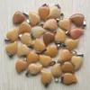 20mm * 15mm Assorted Trendy Bend Heart Natural Stone Charms Pendants För Halsband Tillbehör Smycken Making