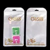11 * 21 cm weiße Vliesstoff-Kunststoff-Einzelhandelsverpackung mit Reißverschlusstasche für Telefon-Displayschutzfolie aus gehärtetem Glas