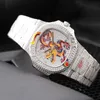 다이아몬드 남성 시계 시계 완전 자동 기계식 손목 시계 스테인리스 스틸 스트랩 사파이어 방수 Montre de Luxe