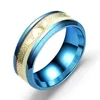 Titanium steel jewelry luminous Cartoon palm pattern ring fluorescent men's rings mix size 6-13#