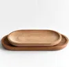 Wooden Plate For Food Oval Dessert Plates Sushi Dish Fruits Platter Dishs Tea Server Tray Wood Cup Holder Bowl Pad Tableware SN5400