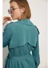 ミニマリズムスプリングの女性のトレンチコートオフィシャルレディソリッドラペルダブルブレストベルトジャケット12120121 210527