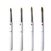 Brosses 1pcs Round Sharp Manucure Drawing Brush Tools 6 # 8 # 10 # 12 # Acrylique Nail Art Pen 100% pur Kolinsky White Metal Heart Ha