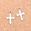 218 sztuk Antique Srebrny Bronze Plated Dwustronny Cross Charms Wisiorek DIY Naszyjnik Bransoletka Bransoletka Ustalenia 19 * 12mm