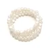 Beaded Strands Real Freshwater Pearl Armband Multilayer Natural Pearls Simple Charm breda manschettarmband för kvinnors smycken gåva Kent Kent