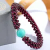 Kyszdl Högkvalitativa Natural Garnet Fashion Women Crystal Bracelet Smycken Gifts