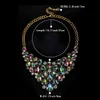 Tuliper Ketting Choker Vrouwen Luxe Marquise Crystal Rhinestone Penadnt Verklaring Iced Out Chain Party Sieraden Gift Groen X0509