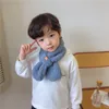 Moda Çocuk Bebek Eşarp Erkek Kız Kış Sıcak Flanel Yumuşak Çapraz Yaka Boyun Yüzük Eşarp Beyaz 1-10 T Çocuk Bebe Atkılar