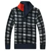 Suéter de invierno Hombres Cuello alto Cashmere Jerseys Cálido Fleece Coreano Inglaterra Estilo Abrigo Chaqueta Cuello largo Cremallera Ropa masculina 210518