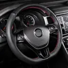 Black Artificial Leather DIY Soft Car Steering Wheel Cover For Volkswagen VW Golf 7 Mk7 New Polo Passat B8 Sharan Jetta Tiguan