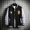 Supzoom Arrival Letter Rib Sleeve Cotton Fashion Single Breasted Casual Bomber Baseball Jacket Loose Cardigan Coat 211217