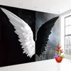 Aangepaste 3d foto behang nordic moderne creatieve zwart witte engel vleugels kunst muur schilderij woonkamer slaapkamer woondecoratie