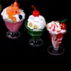 1pc Drink Ice Cream Cups Set Model Pas Mini Food Doll Accessoires Fit Spelen Huis Speelgoed Leuke Dollhouse Miniatuur
