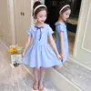 Barnklänningar för flickor Bow Party Casual Style Barn Summerkläder 6 8 10 12 14 210527