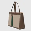 Grossistdesigner Shoppingväskor Handväskor Handväska Dam Lyxig Ophidia Soft Leather Tote Bag 574796 Öppen ficka med kompositpåse