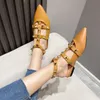 Sandalias de mujer 2021, sandalias con punta en pico para mujer, zapatillas de moda, zapatos informales deslizantes planos, sandalias de tacón grueso informales de lujo para mujer ASWER3434Y34Y745U