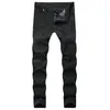 Erkek Kot Adam Biker Jean Giyim Tasarımcı Pantolon SLP Mavi / Siyah Yıkılan Erkek Ince Denim Düz Sıska Erkekler Yırtık 28-38