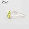 2021 New Dign Peridot Claw 설정 Sier 18K 도금 금 미니멀리스트 링