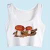 Crop Top Female Porcini Mushrooms pick mushroom picker mushroom Cool Harajuku Cotton Tops Women X0507