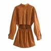 Retro Solid Shirt Dress Women Batwing Long Sleeve Mini es Back Hollow Out Stylish Chic Pocket A Line Vestidos 210515