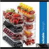 Temizlik Organizasyonu Home GardenRefrigerator Organizer kutuları, kiler, mutfak şişesi için tutamaklı temiz istiflenebilir plastik depolama rafı