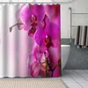 到着蘭の蘭のシャワーカーテンDiyの浴室のカーテン生地の洗えるポリエステルのための浴室アートの装飾ドロップ210609