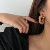 Boucles d'oreilles en cuir et métal tissé, cerceau géométrique noir et blanc pour femmes, bijoux de fête pour filles, Huggie205P, 2021