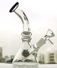 Mini szklane bongs hajaki z rozproszoną rurką PERC Podwójny recykler RIG Rury wodne 14 mm