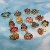 15pcs китайский стиль Placer Gold Cloisonne Эмалевая подвеска DIY Charms Jewelry Make Suppire Bracelet Bracelet Accessories3320912