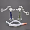 H: 8 cm Populaire Mini Glas Olie Burner Water Bong voor Water Bongs Kleine Oliebrander Waterleiding DAB RUG BONG ASH CHARPER Hookah met slang en pot