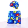 Summer Kids Board Shorts with hat Swim Trunks Baby Boy Clothes Polyester Animal Printed Swimwear Boys Swimsuit M3984