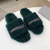 2022 Luxury designer Womens Slippers Ladies wool Slides Winter fur Fluffy Furry Cotton Slide omfortable Fuzzy Girl Flip Flop Slipper