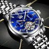 LAOGESHI montre mécanique nouveau Sport chronographe hommes montres haut de gamme de luxe en acier horloge à Quartz étanche grand cadran montre hommes