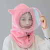 Berets Hat Female Warm Autumn And Winter Integrated Hooded Ear Protection Cold Keep Warming Chill Cap Cyclist Windproof Cover HatsBerets