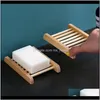 & Garden5/10Pcs Natural Wood Soap Dish Bathroom Aessories Home Storage Organizer Bath Shower Plate Durable Portable Tray Holder Dishes Drop D