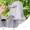 Chapeaux d'extérieur Hommes Pêche Chapeau de pêche Protection UV Réglable Sun Sun Sun Shade Solid Casual Hunting thermique