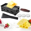 Grillost Raclette Set Non-Stick Griller Mini BBQ Board Bakad Ugn Järn Swiss Melter Pan Tray Kök 210724