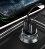 Dual Port USB-C QC3.0+PD 36W 4.8A Metal Alumium Alloy Digital Display Car Charger for iPhone 12 11 Pro Max Samsung Huawei