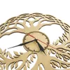 Horloge murale moderne géométrie sacrée chef-d'œuvre fait à la main arbre de vie en bois rustique horloge murale arbre infini décor à la maison Zen 210325