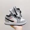 1 1s Low TD Kids Basketball Shoes Babys Light Smoke Grey Ice Cream Mystic Green Shattered Backboard Black Toe Outddor Children Sneakers Size 24-35