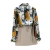 Autumn Retro Loose Casual Shirt Drape Oil Painting Print Chiffon Women Long Sleeve Top UK340 210507