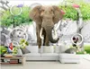 Custom photo wallpaper 3d murals Beautiful children's room elephant tree fresh background wall painting decoration