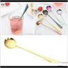 Scoops Coffeeware Kitchen, Dining Bar Home Garden Drop Delivery 2021 진공 도금 스테인레스 스틸 커피 스푼 Long Tea Spoons Kit