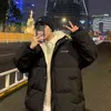 Privathinker Fleece Verdicken Brief Graphic Männer Winter Mantel Übergroßen Parkas Koreanischen Stil Männlichen Warme Casual Jacken Für 220105