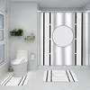 Designer tryckt non slip mats hem vattentäta duschgardiner toalett täckmattor badrum fyra bit set219m