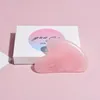 Gua Sha Scraper Face Care Tool Natural Crystal Rose Quartz Stone Scrapning Massage Neck Eye Facial Lifting Removes Rynkor Skönhet Hud Detox Hälsa Body Massager