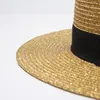 Strohoed Fashion-Woven Wide-rand Gold Metal Bee Fashion Wide Ouder-kind Flat-top Vizier Geweven Klaar om te verzenden