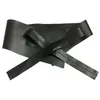 Irregular Lace Up Bow Female Belts Made of PU Leather Black Women Belt Clothing Accsori Fashi